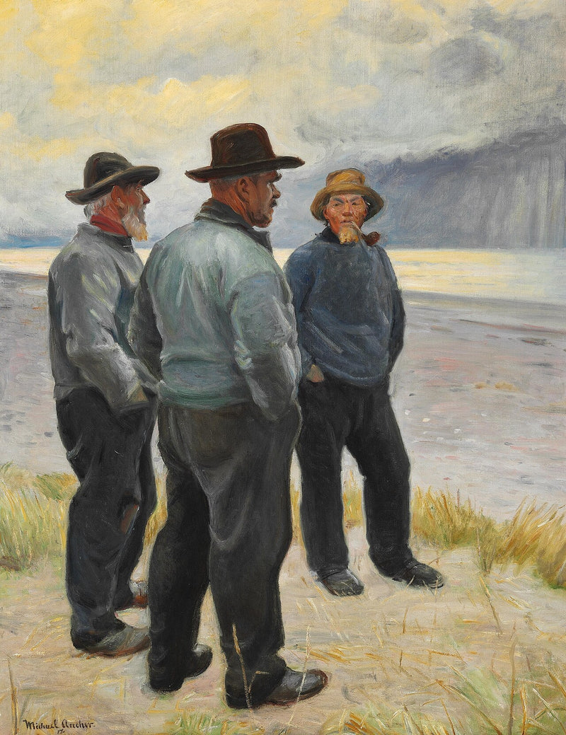 Drei Fischer am Strand von Skagen. – Michael Peter Ancher