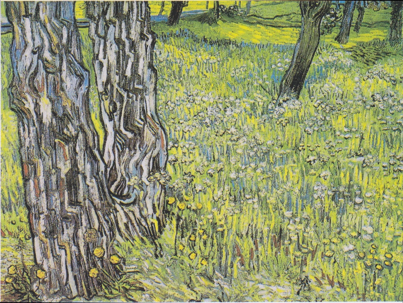Blühende Wiese mit Bäumen und Löwenzahn - Vincent van Gogh