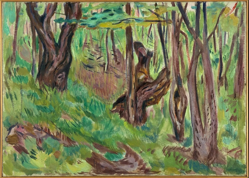 Raue Baumstämme im Sommer - Edvard Munch