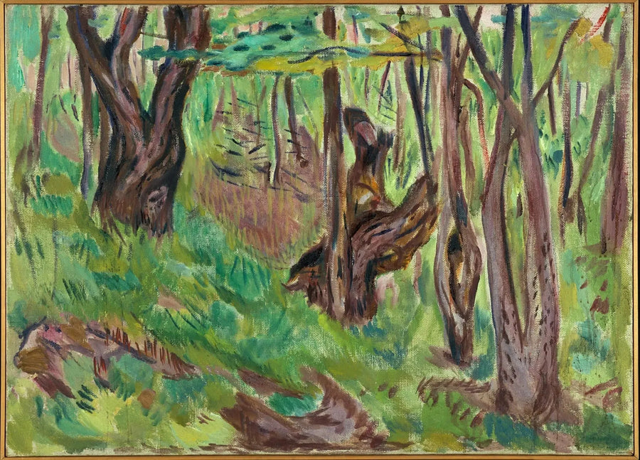 Raue Baumstämme im Sommer - Edvard Munch