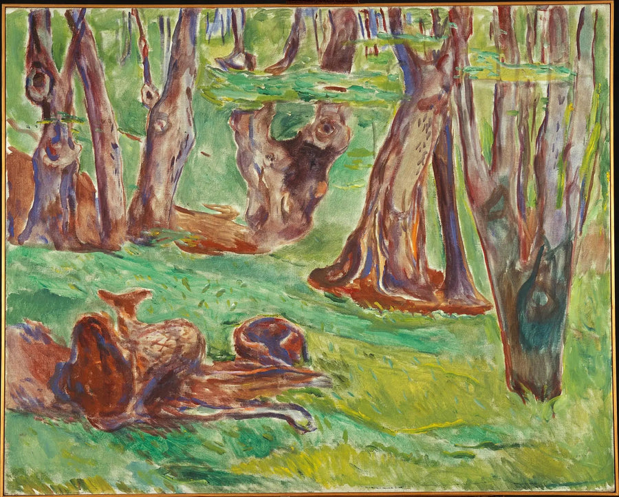 Raue Baumstämme im Sommer - Edvard Munch