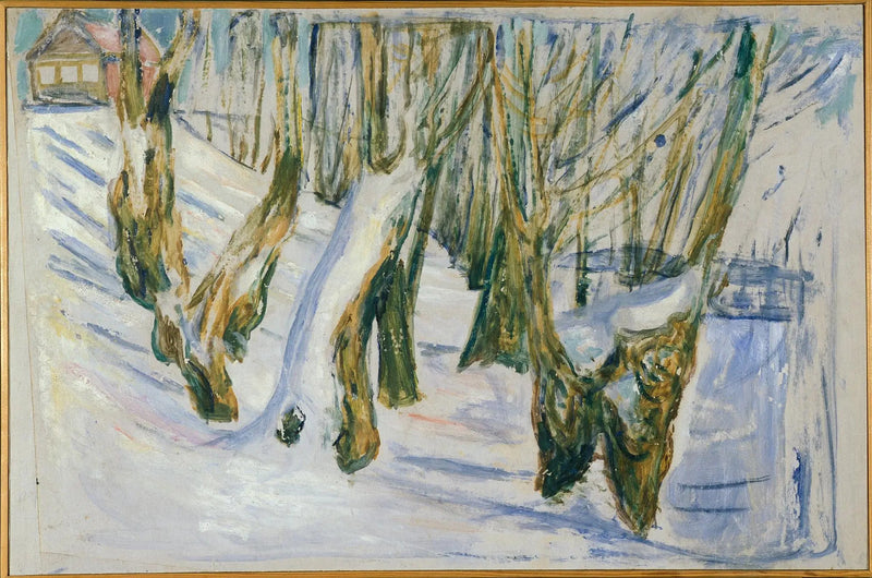 Raue Stämme im Schnee - Edvard Munch