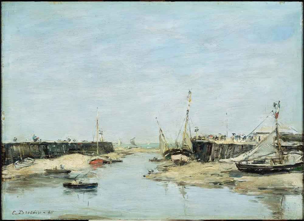 Trouville Les Jetées à Marée Basse - Eugène Boudin image 1 reproduction d’œuvre d’art à l’huile
