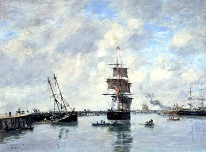 Trouville, die Dämme, hohe See - Eugène Boudin