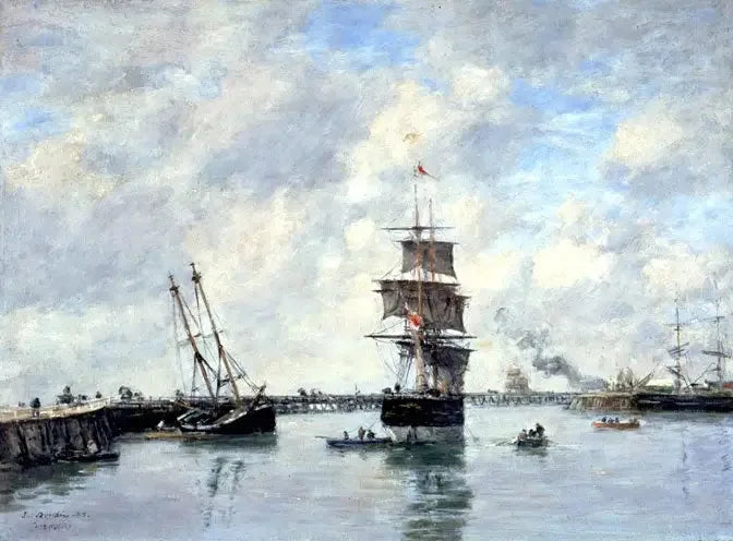 Trouville, die Dämme, hohe See - Eugène Boudin