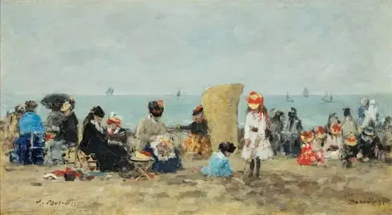 Trouville, Strandansicht - Eugène Boudin