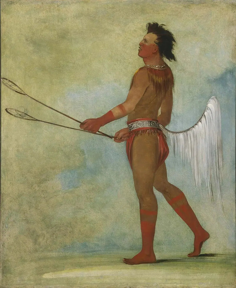 Tul-lock-chísh-ko, trinkt den Saft des Steins, in Ballspieler-Kleidung - George Catlin