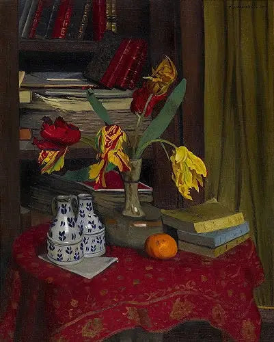 Tulpen Papagei, Hintergrund Bibliothek - Félix Vallotton