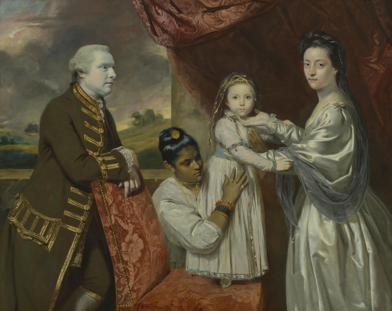 Tysoe Saul Hancock, seine Frau Philadelphia, ihre Tochter Elizabeth und ihre indische Magd Clarinda - Joshua Reynolds