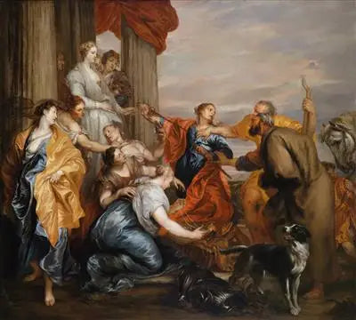 Ulysse entdeckt Achilleus inmitten der Lycomède-Mädchen - Antoine van Dyck