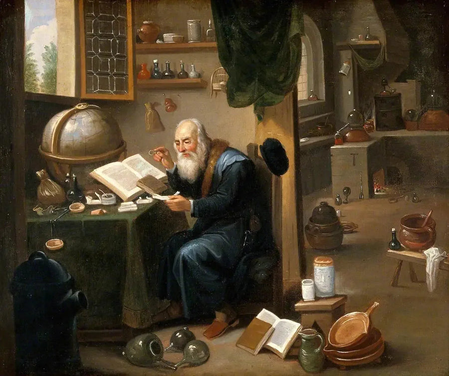 Ein Alchemist in seinem Labor. - David Teniers der Jüngere