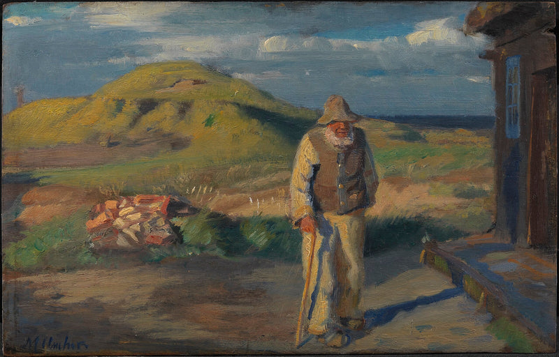 Ein blinder Mann vor seinem Haus - Michael Peter Ancher