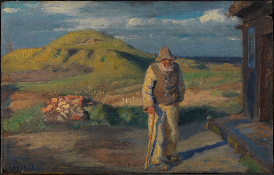 Ein blinder Mann vor seinem Haus - Michael Peter Ancher