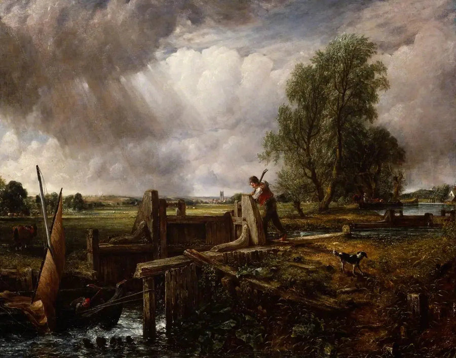 Ein Boot, das eine Schleuse passiert - John Constable