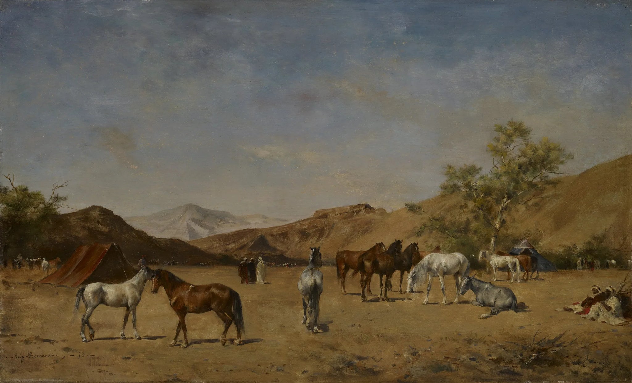 Un camp arabe - Eugène Fromentin image 1 reproduction d’œuvre d’art à l’huile