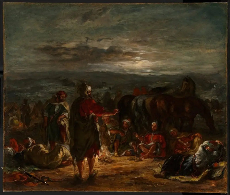 Ein arabisches Lager in der Nacht - Eugène Delacroix