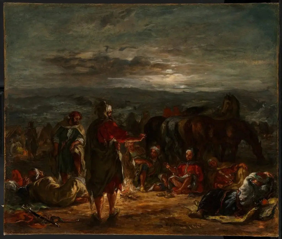 Ein arabisches Lager in der Nacht - Eugène Delacroix