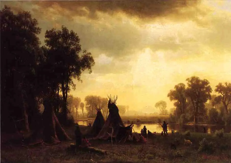 Ein Indianerlager - Albert Bierstadt