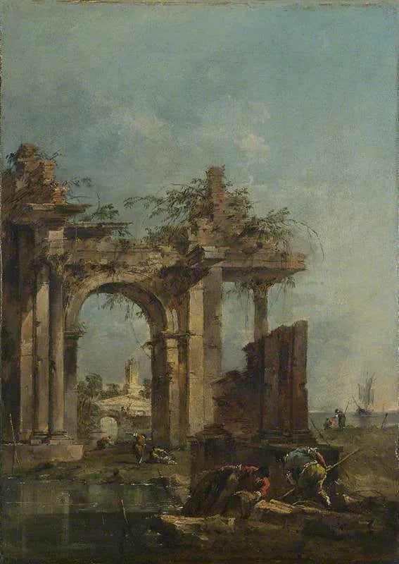 Ein Laune mit Ruinen am Meer - Francesco Guardi