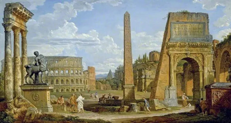 Ein Caprice der römischen Ruinen - Giovanni Paolo Panini