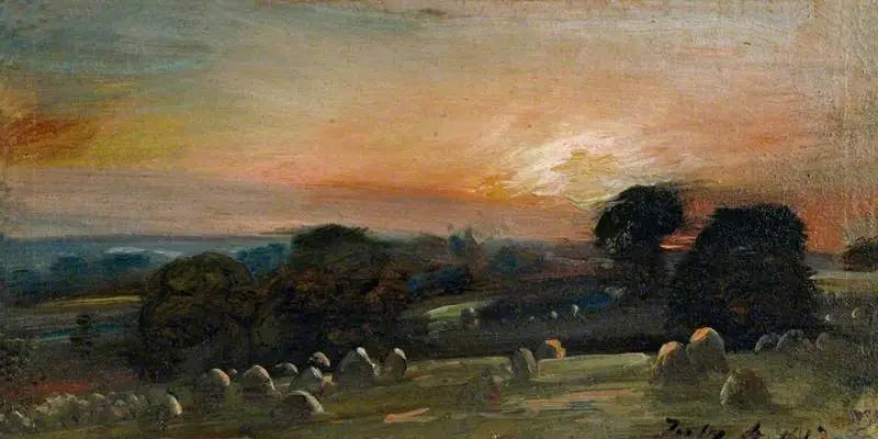 Ein Heuboden bei East Bergholt bei Sonnenuntergang - John Constable
