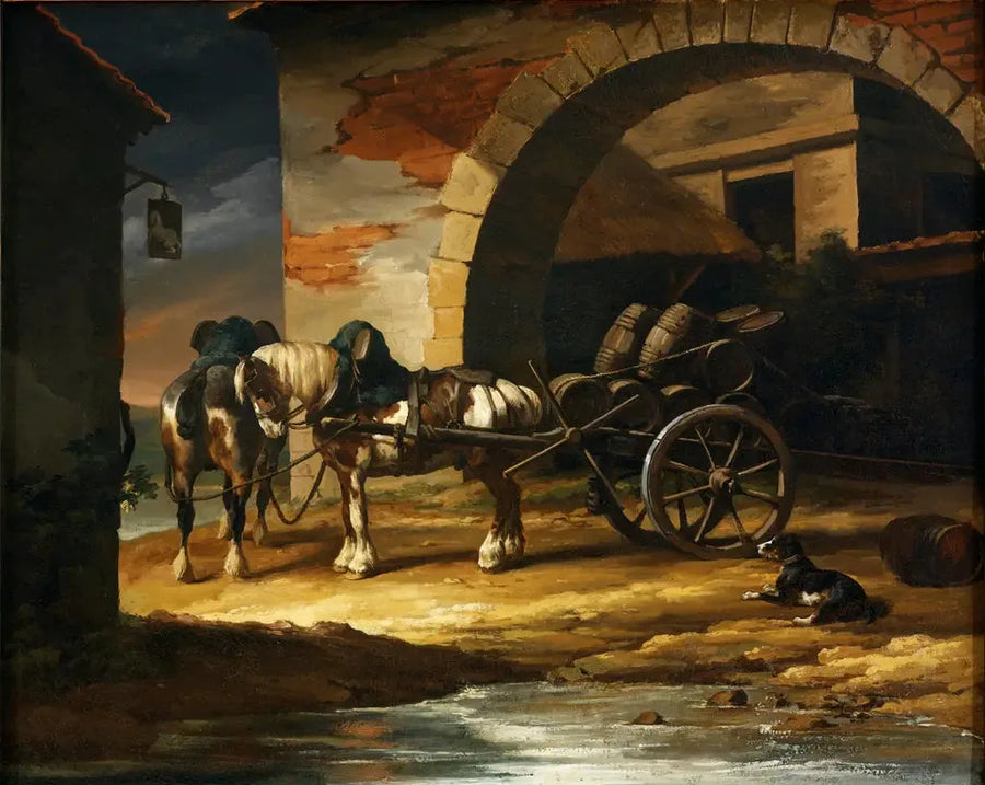 Ein Wagen beladen mit Fässern - Théodore Géricault