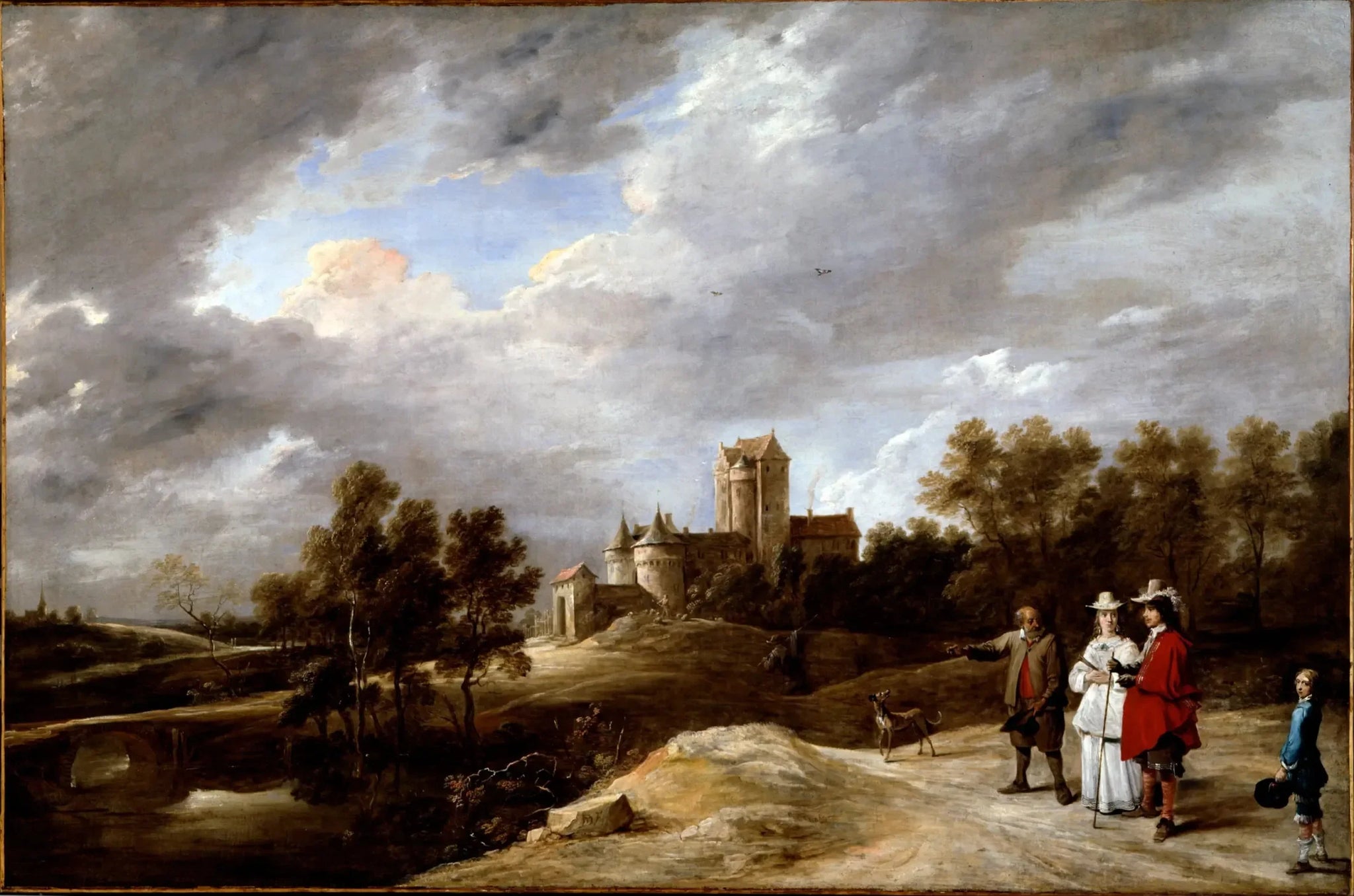 Un château et son propriétaire - David Teniers le Jeune image 1 reproduction artisanale de tableau