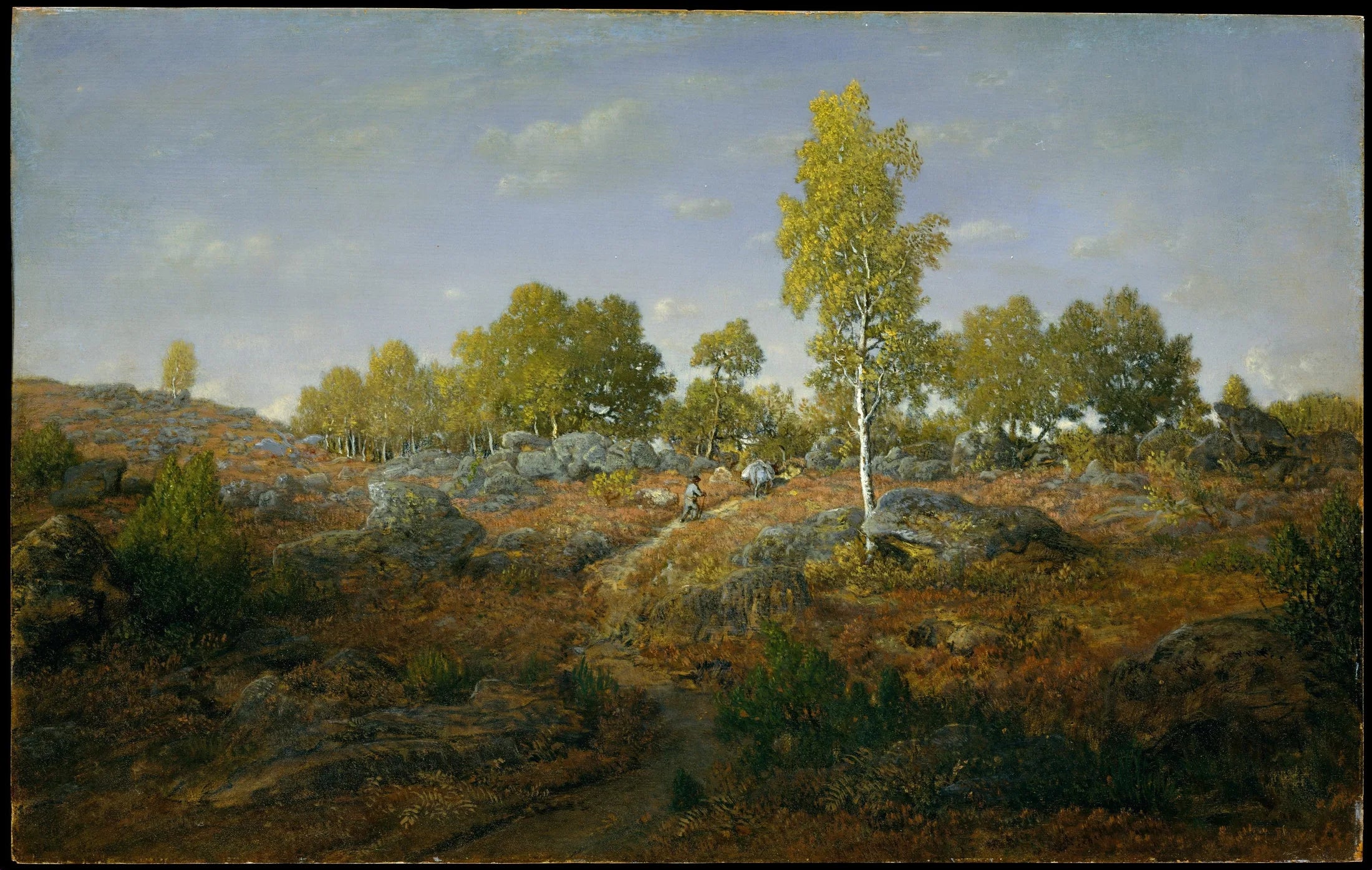 Un chemin parmi les rochers - Théodore Rousseau image 1 reproduction artisanale de tableau