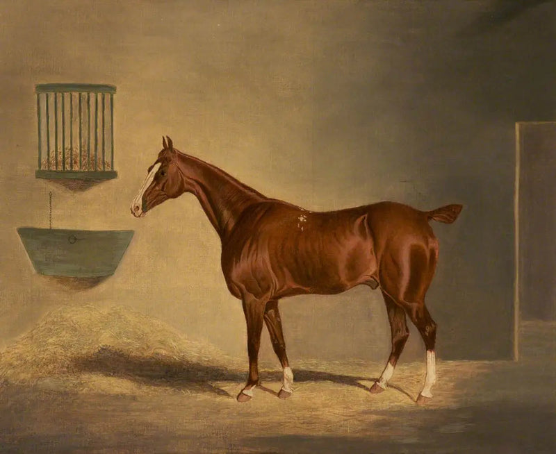 Ein rotes Pferd in einem Stall - John Frederick Herring, Sr.