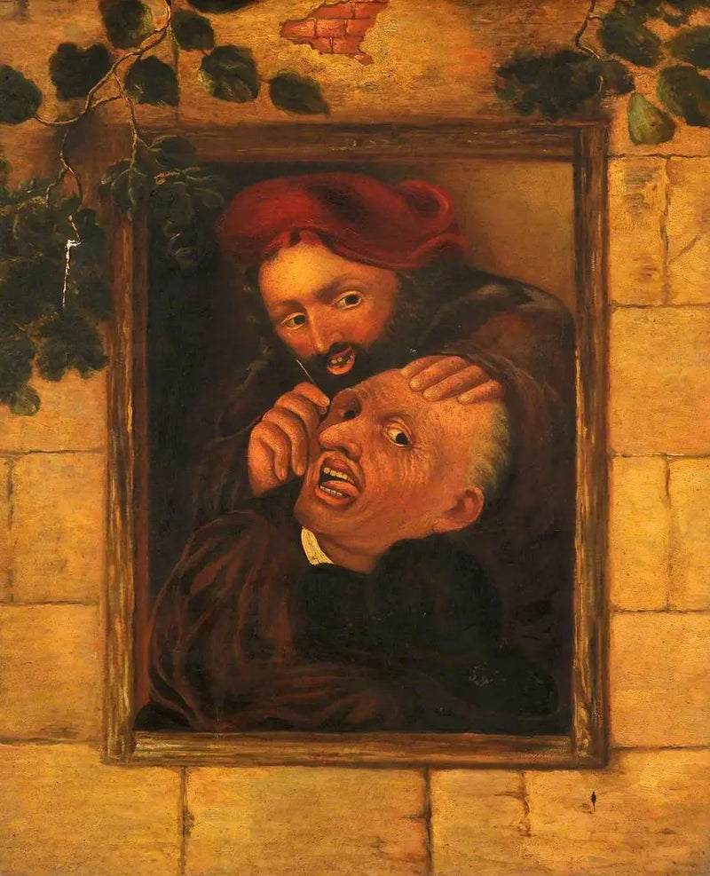 Ein Chirurg, der den Kopf eines Mannes operiert - David Teniers der Jüngere