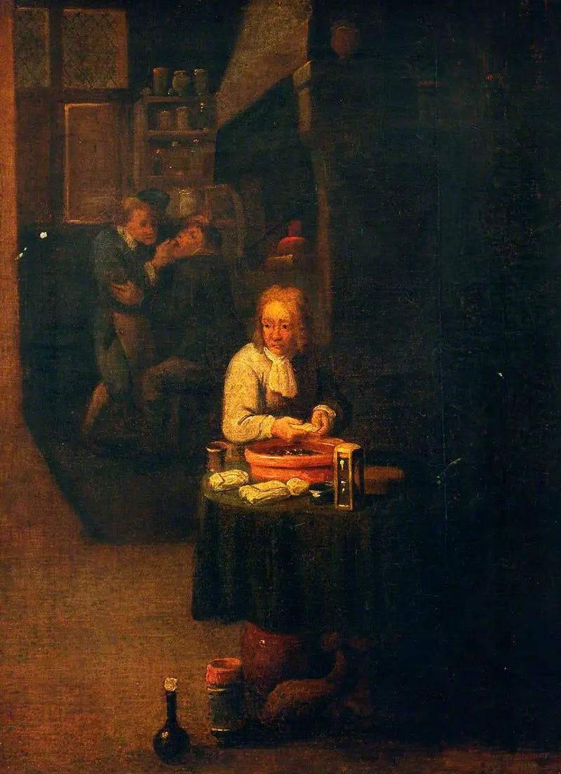 Ein Chirurg bereitet eine Gipsbandage vor - David Teniers der Jüngere