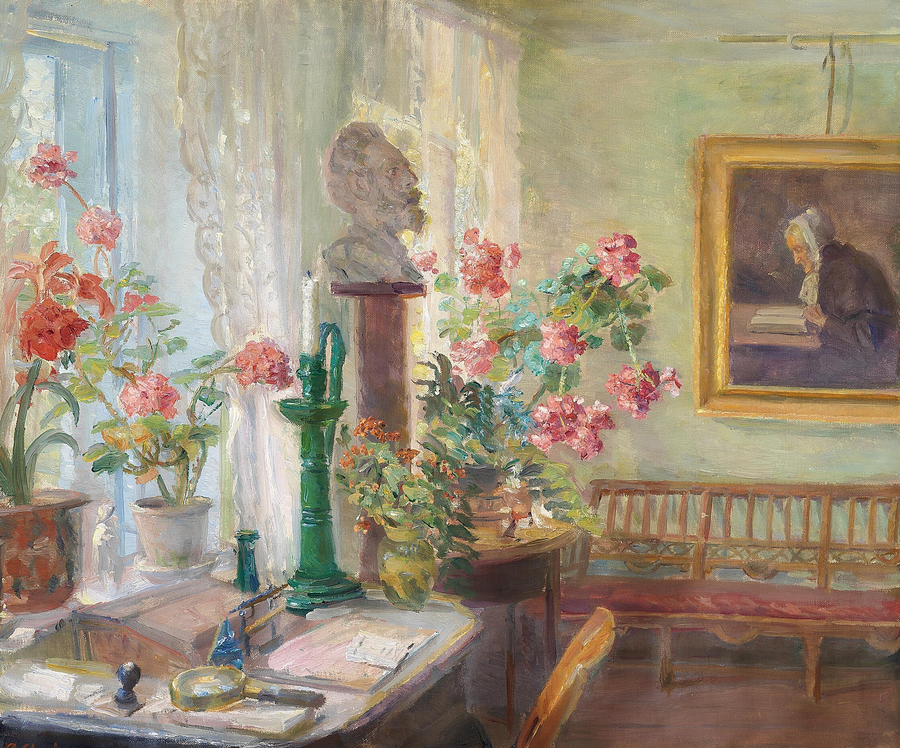 Eine Ecke des Wohnzimmers. Innenaufnahme. – Anna Ancher