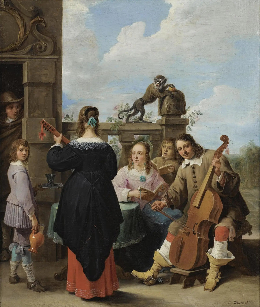 Ein Familienkonzert auf einer Terrasse - David Teniers der Jüngere