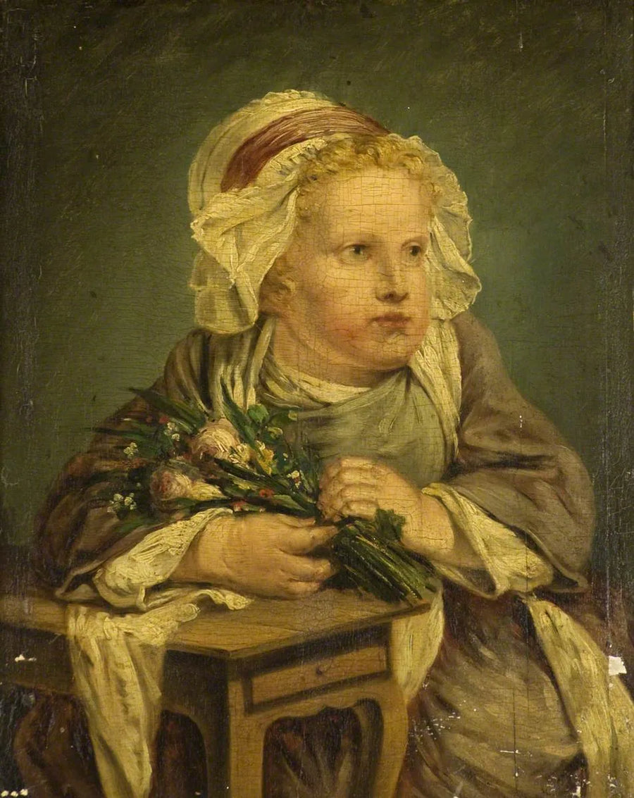 Ein Kind mit einem Blumenstrauß - Jean-Baptiste Greuze