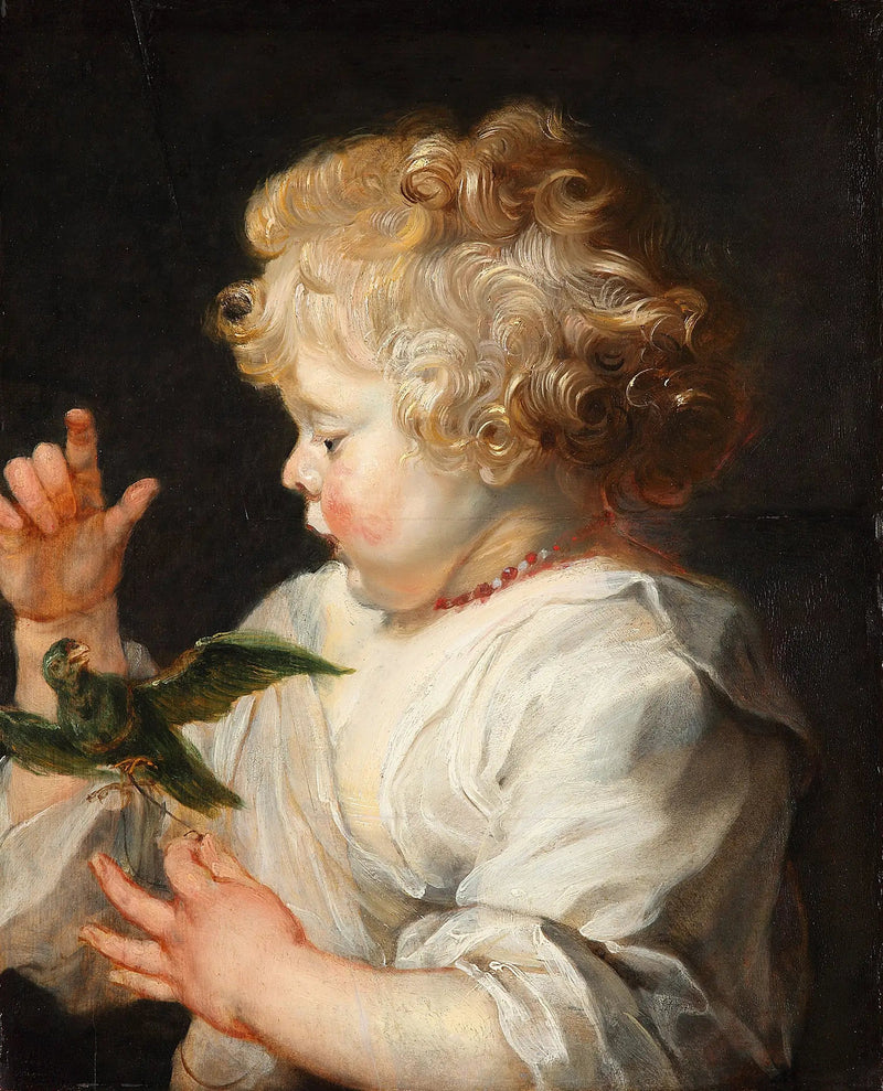 Ein Kind mit einem Vogel - Peter Paul Rubens
