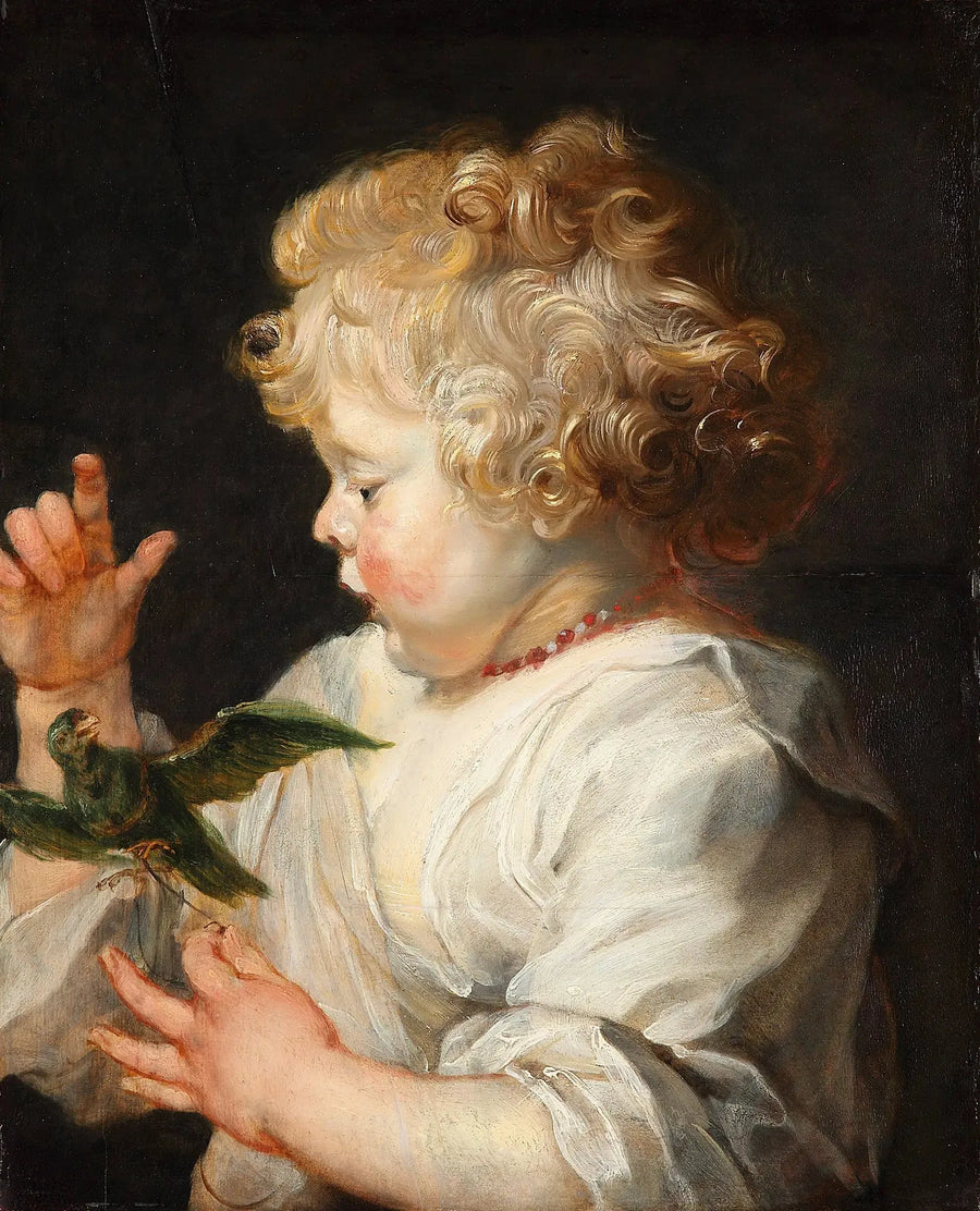 Ein Kind mit einem Vogel - Peter Paul Rubens
