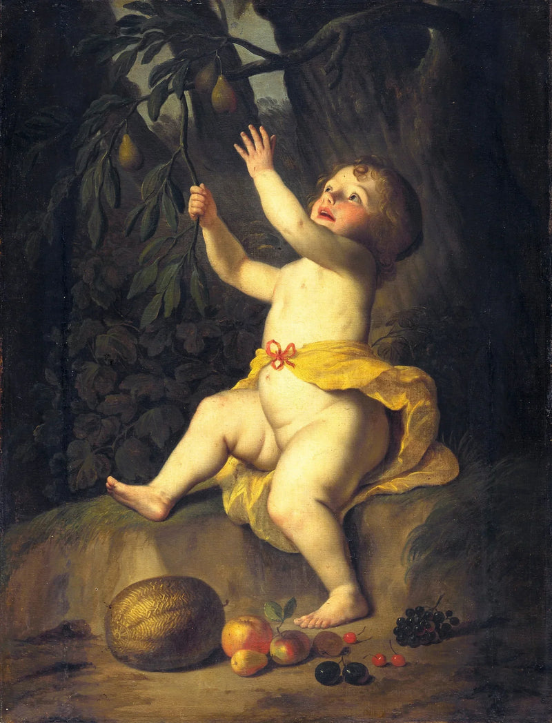 Ein Kind, das Früchte pflückt - Gerrit van Honthorst
