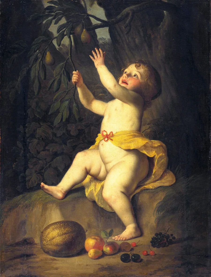 Ein Kind, das Früchte pflückt - Gerrit van Honthorst