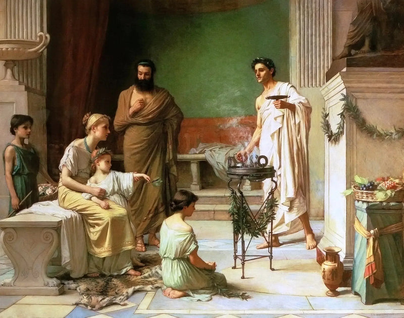 Ein krankes Kind wird in den Äskulaptempel gebracht - John William Waterhouse