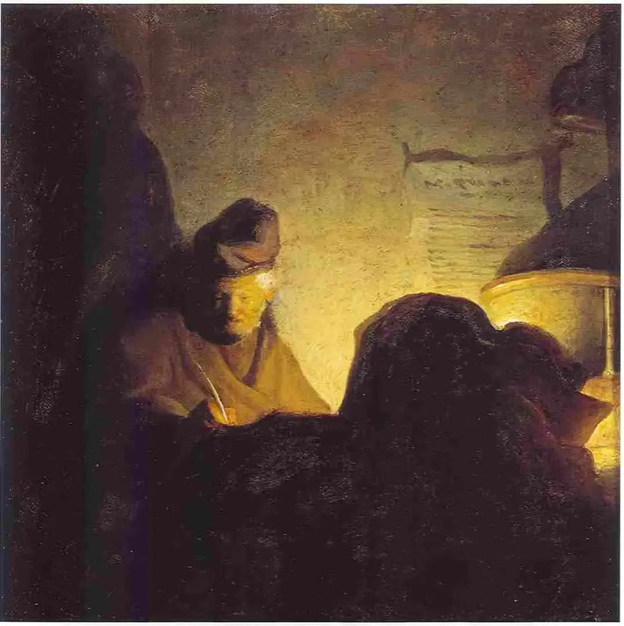 Ein Gelehrter im Kerzenlicht - Rembrandt