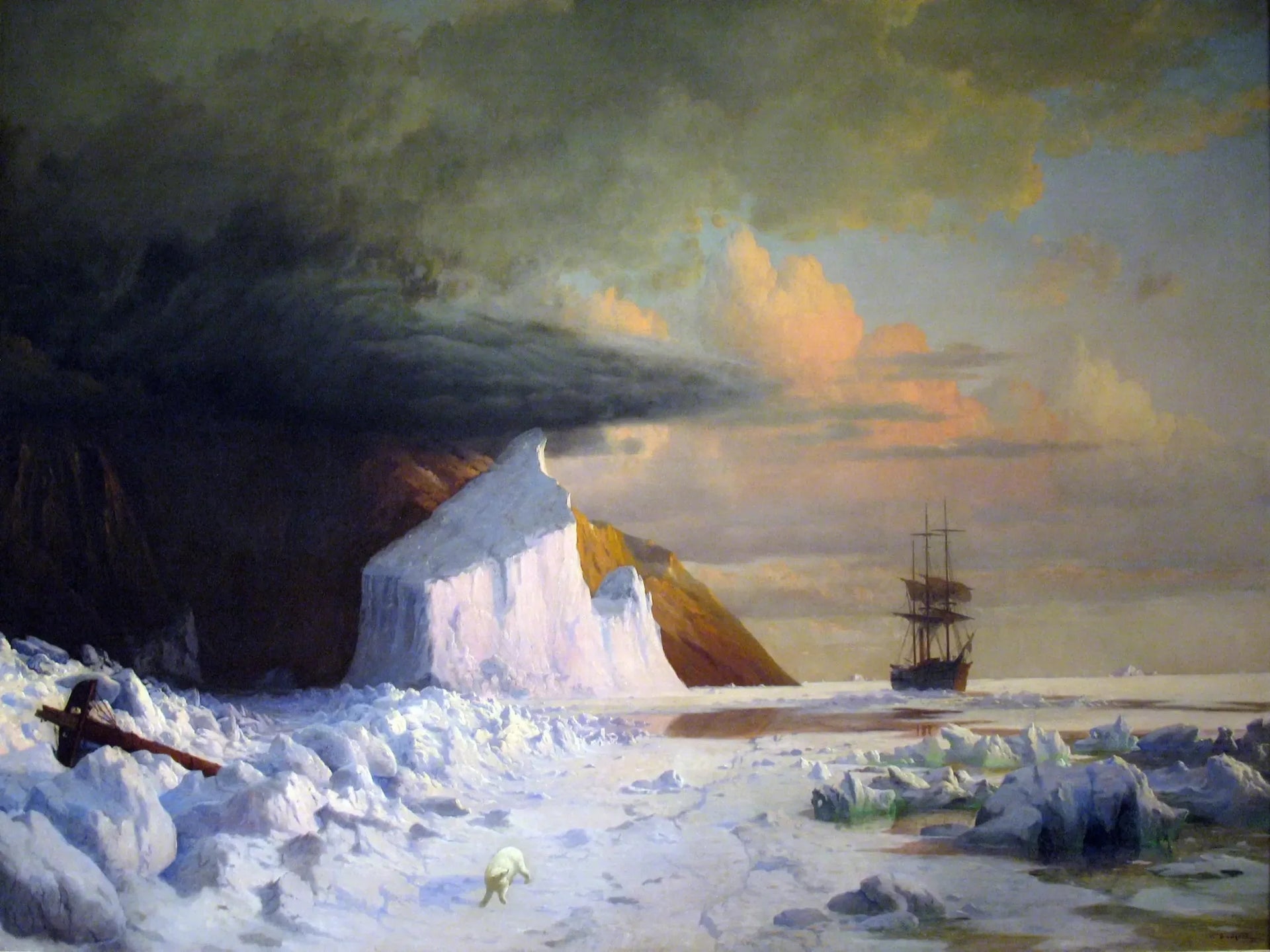 Un été arctique : perçage de la banquise dans la baie de Melville - William Bradford image 1 reproduction d’œuvre d’art à l’huile