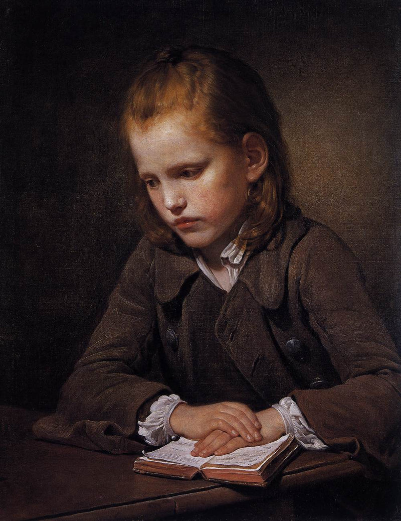 Ein Junge mit einem Lehrbuch - Jean-Baptiste Greuze