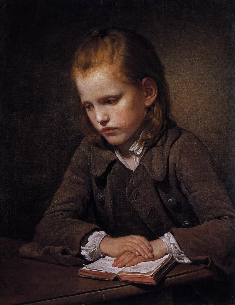 Ein Junge mit einem Lehrbuch - Jean-Baptiste Greuze