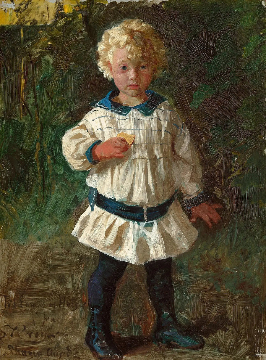 Ein blonder Junge. Porträt von Jens Drachmann. - Peder Severin Krøyer