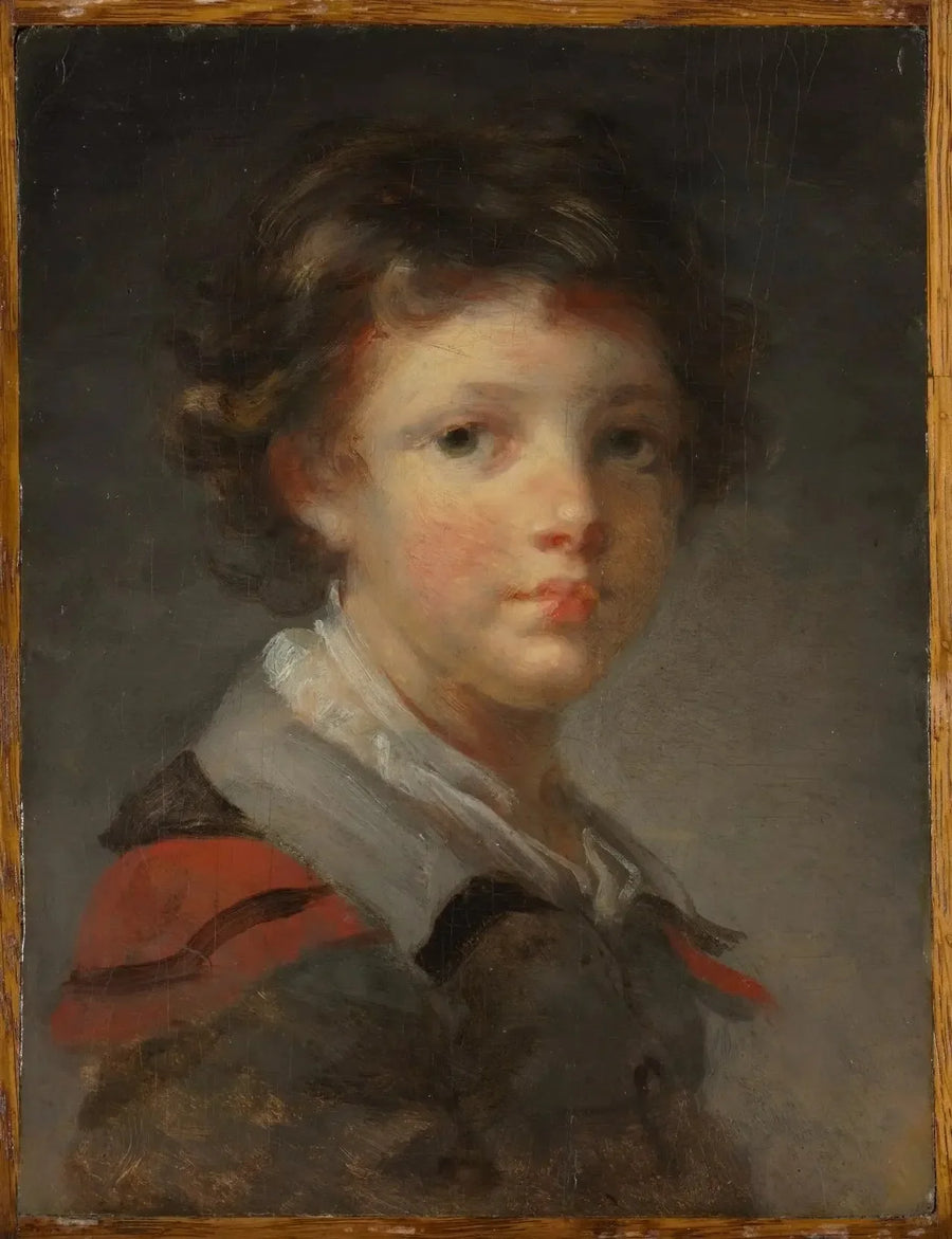 Ein Junge in einem roten gefütterten Mantel - Jean-Honoré Fragonard