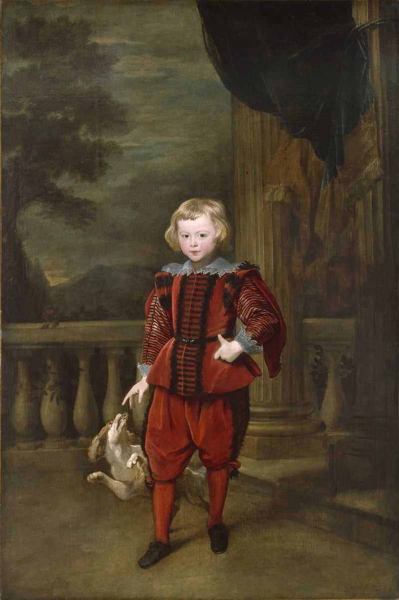 Ein Junge steht auf einer Terrasse - Antoine van Dyck