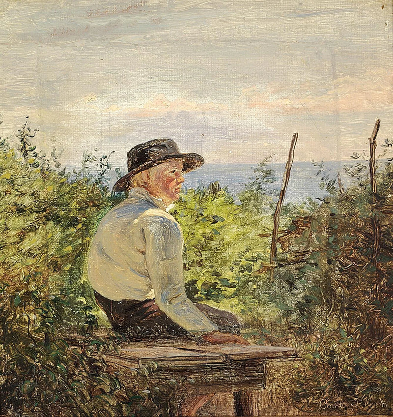 Ein Junge auf einer Bank. - Carl Heinrich Bloch