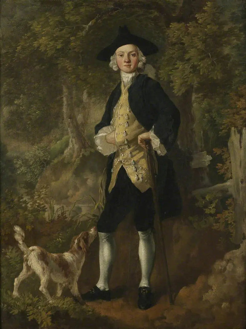 Ein Gentleman mit einem Hund im Wald - Thomas Gainsborough