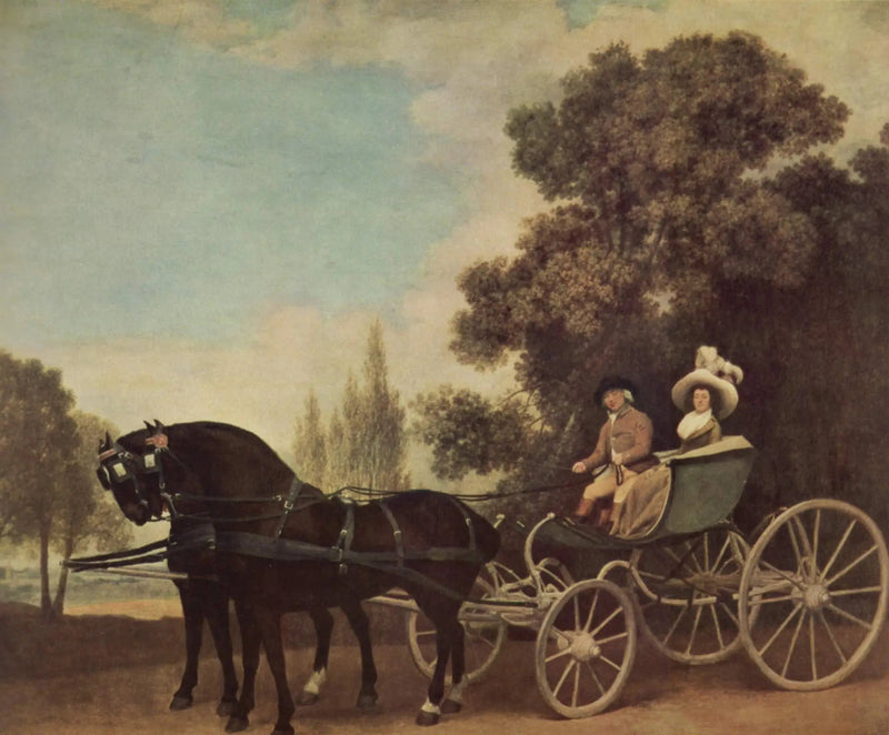 Ein Gentleman, der eine Dame in einem Phaeton fährt - George Stubbs