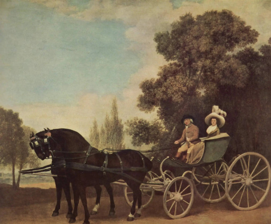 Ein Gentleman, der eine Dame in einem Phaeton fährt - George Stubbs